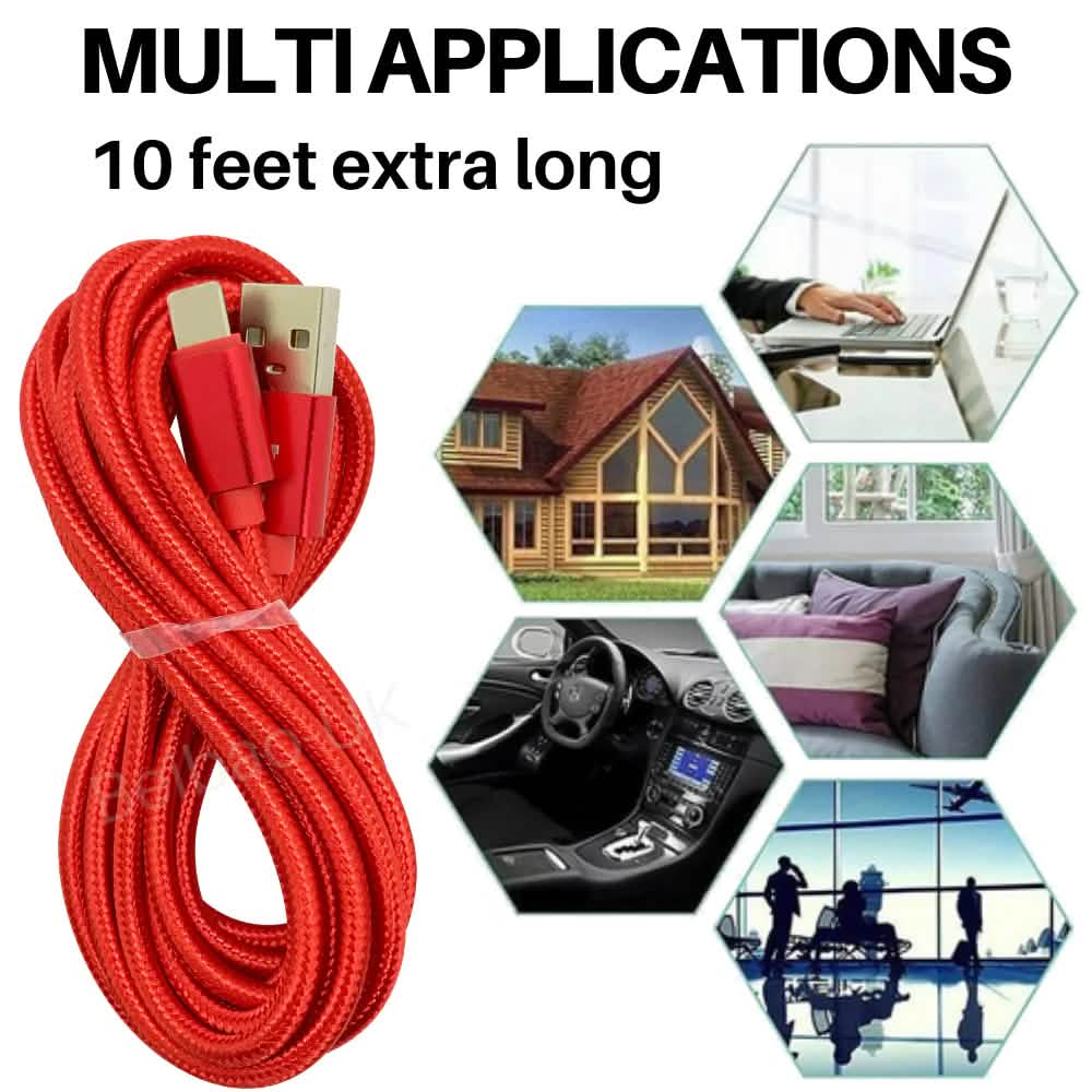 PBG 4 Port PD/USB Car Charger and 10Ft. Zebra Style Lightning Cable Bundle DailySale