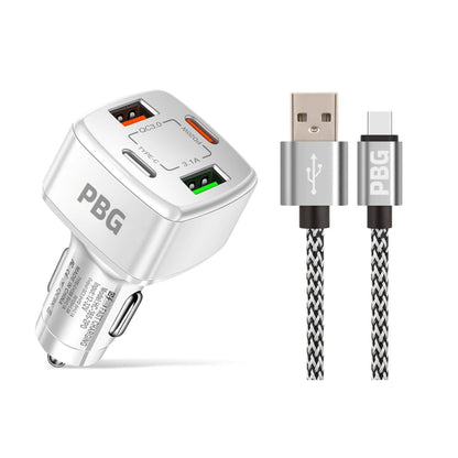 PBG 4 Port PD/USB Car Charger and 10Ft. Zebra Style Lightning Cable Bundle DailySale