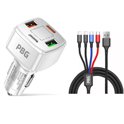 PBG 4 Port  PD/USB Car Charger and 4 in 1 Nylon Cable Bundle DailySale