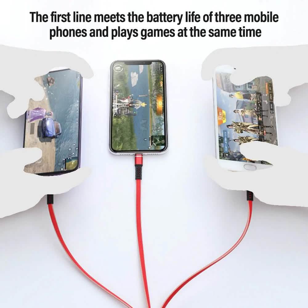 PBG LED 4 Port Car Charger Voltage Display and 3-in-1 Cable Bundle DailySale