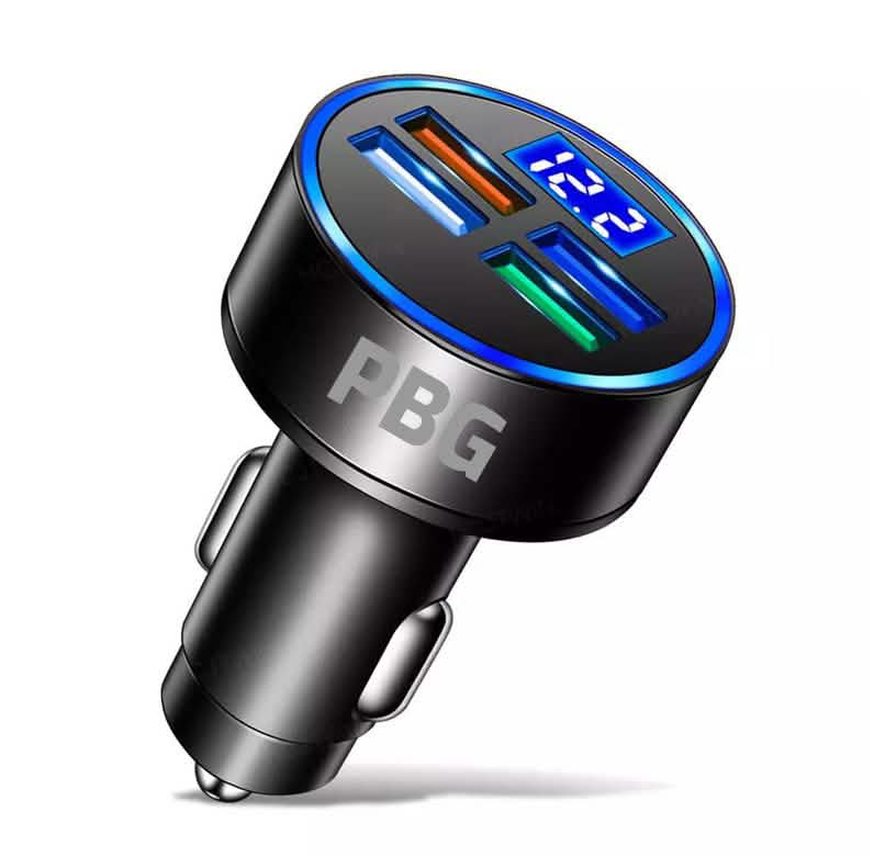PBG LED 4-Port Car Charger With LED Voltage Display DailySale