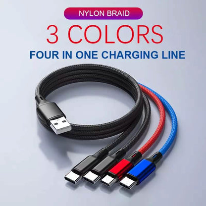 PBG LED 6-Port Car Charger and 4 in 1 Nylon Charging Cable Bundle DailySale