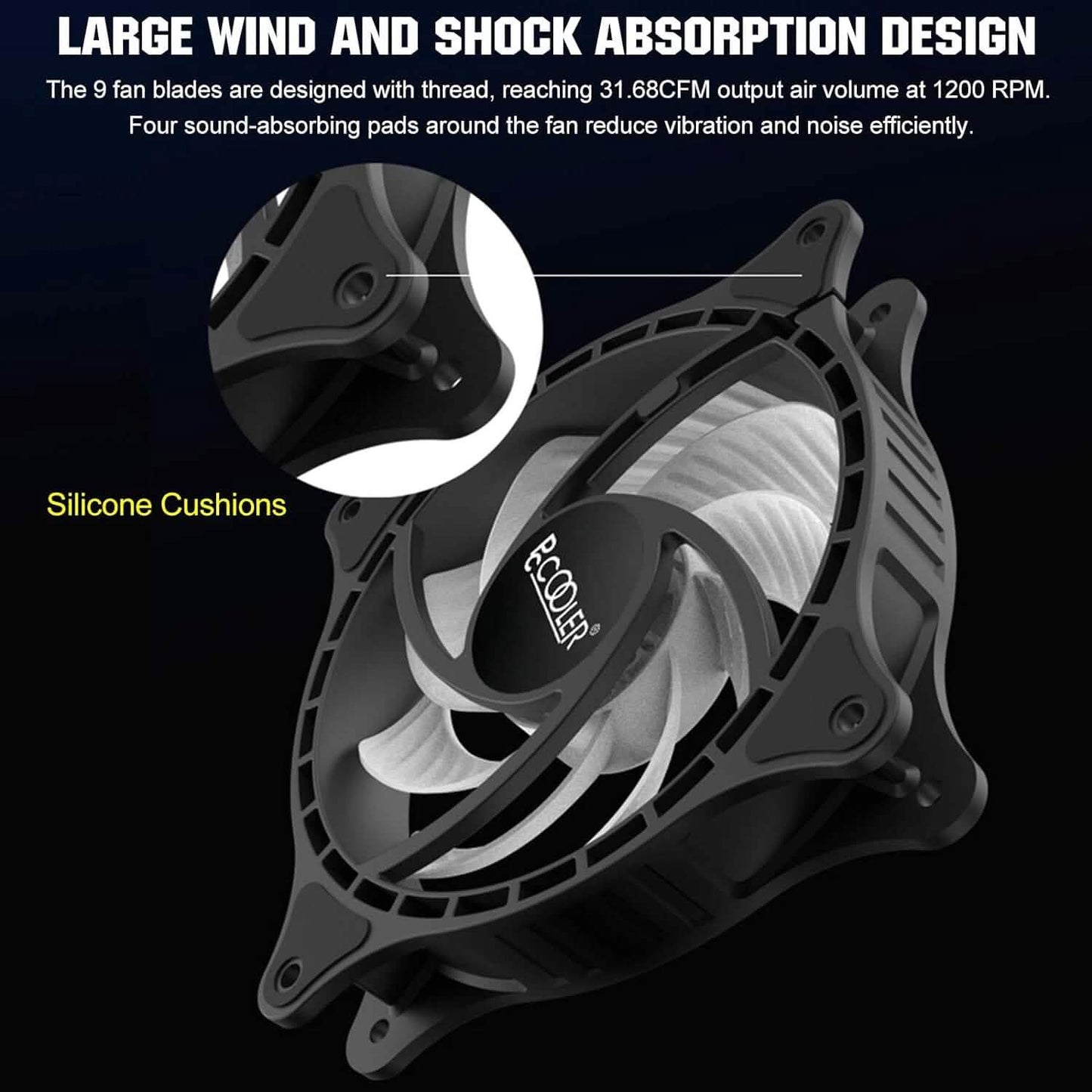PCCOOLER 120MM Case Fan 3 Pack FX120 High Performance Cooling PC Fans  (Refurbished) DailySale