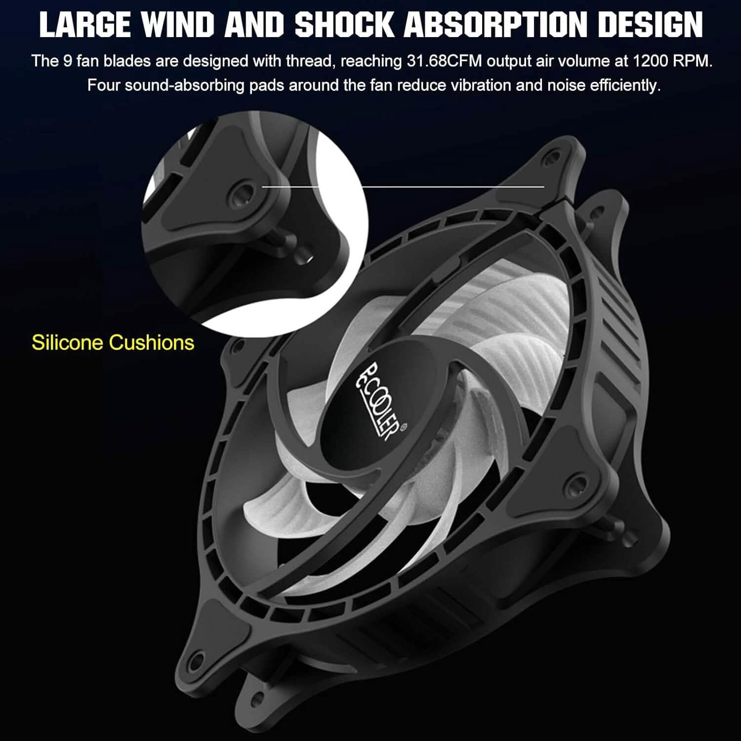 PCCOOLER 120MM Case Fan 3 Pack FX120 High Performance Cooling PC Fans  (Refurbished) DailySale