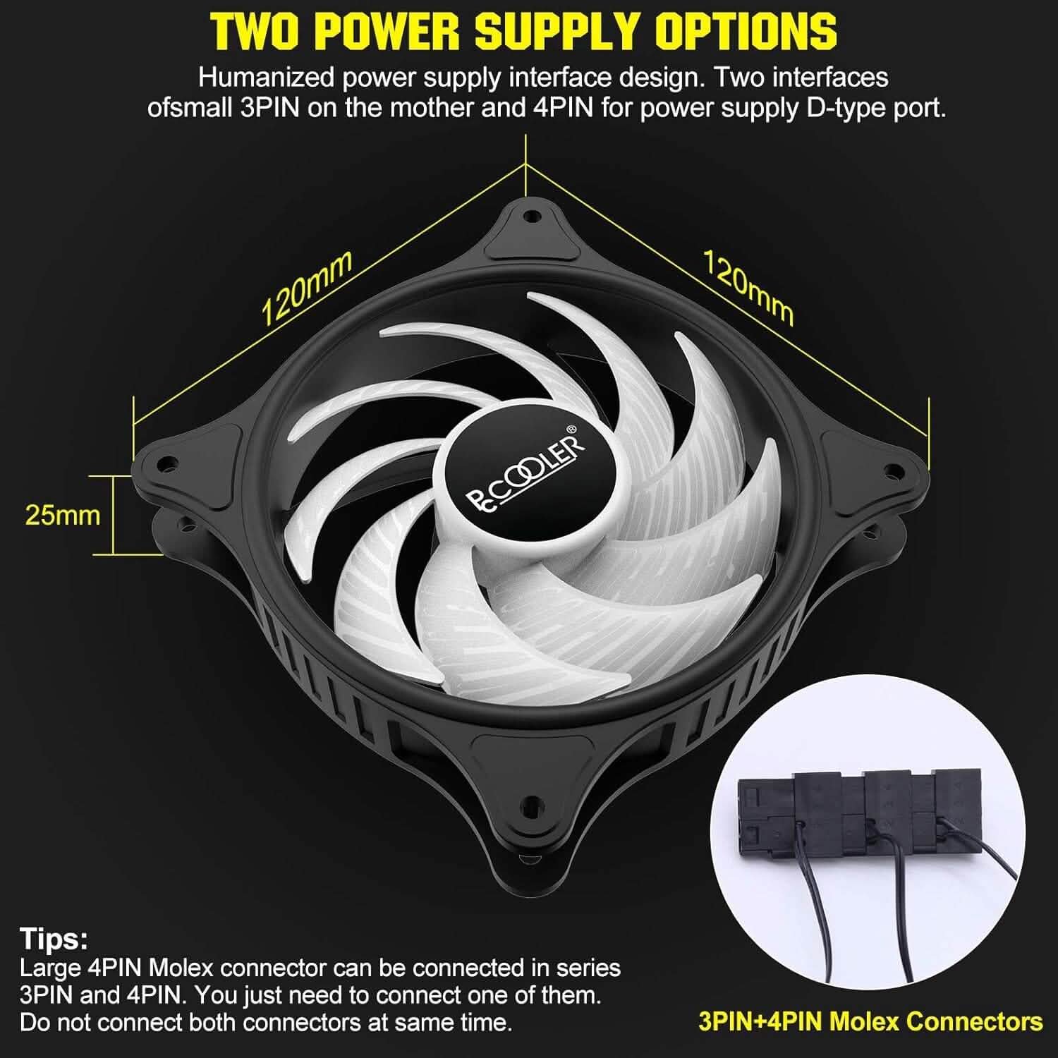 PCCOOLER 120MM Case Fan 3 Pack FX120 High Performance Cooling PC Fans  (Refurbished) DailySale