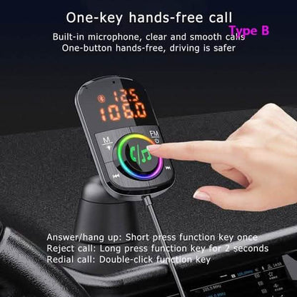 PD18W and QC3.0 Bluetooth 5.0 Car Radio Adapter Dual Fast Charging Port Wireless FM Audio Hands Free Car Kit Receiver DailySale