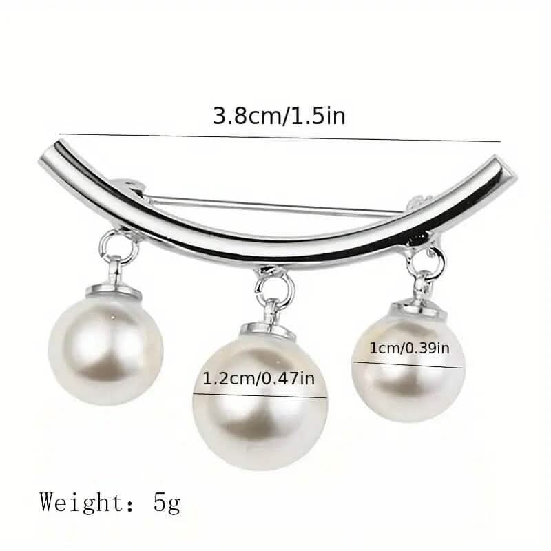 Pearl Fixed Collar Clip Charm Safety Pin DailySale