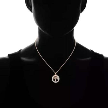 Peermont Tree of Life Necklace in White Fire Opal and Rose Gold Plating DailySale