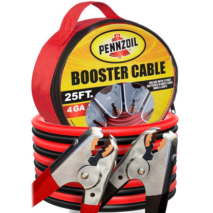 Pennzoil Jumper Cable 4 Gauge 25 Feet Heavy Duty Battery Booster with Travel Bag DailySale