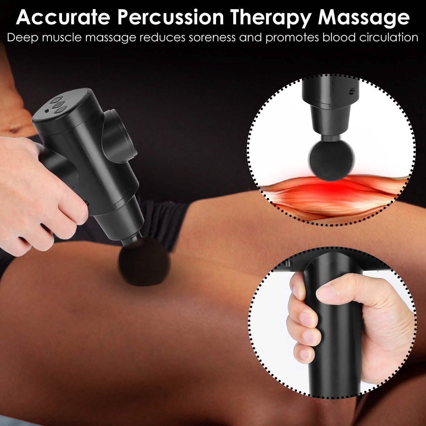 Percussion Digital Display Rechargeable Deep Tissue Vibration Massage Gun DailySale