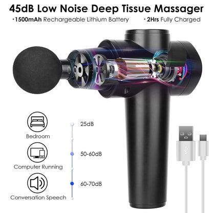 Percussion Digital Display Rechargeable Deep Tissue Vibration Massage Gun DailySale
