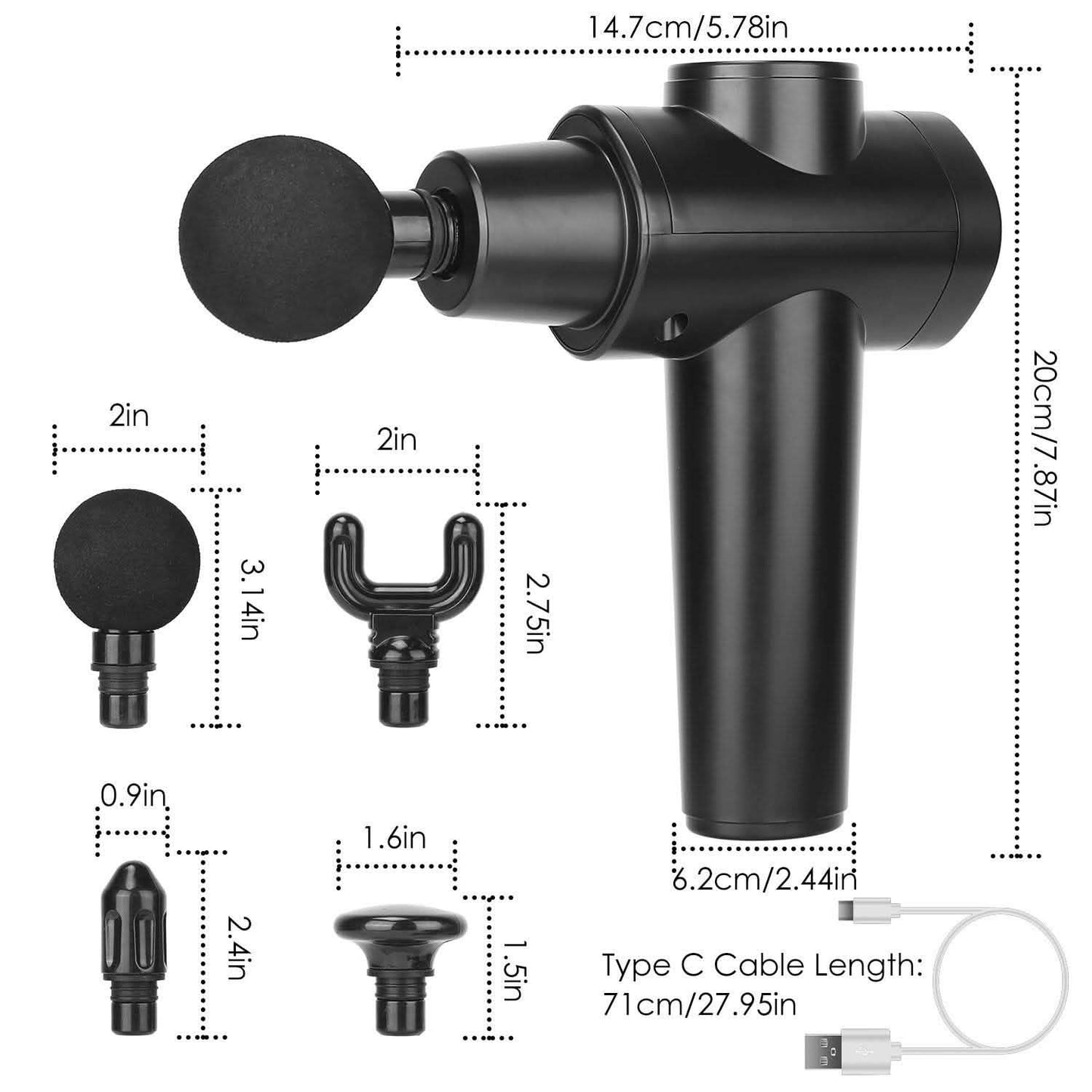 Percussion Digital Display Rechargeable Deep Tissue Vibration Massage Gun DailySale