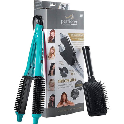 Perfecter Flat Iron Hair Straightener & Hot Round Brush 2-in-1 DailySale