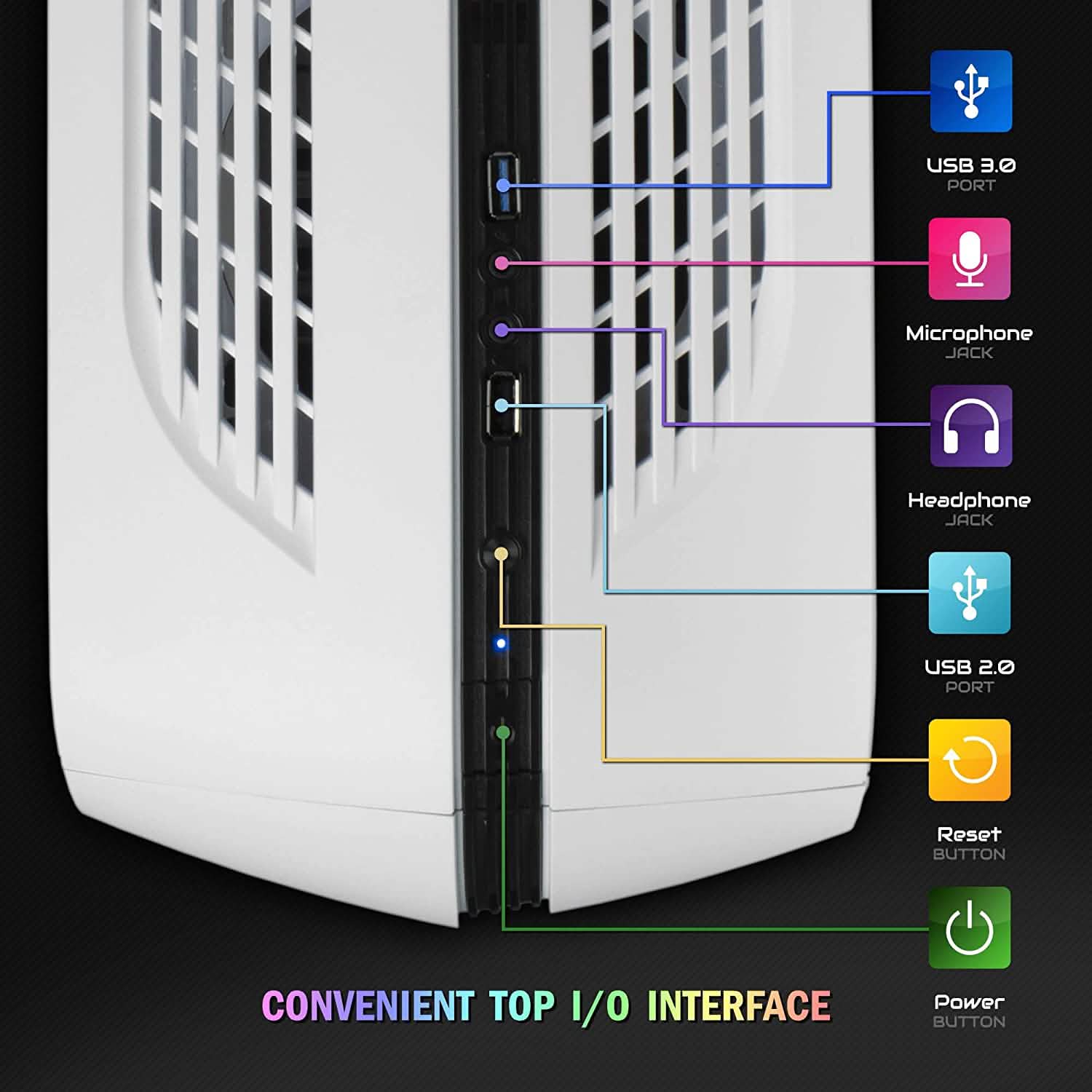 Periphio Ecto Gaming PC Desktop Computer Tower 16GB RAM 120GB SSD + 500GB HDD (Refurbished) DailySale
