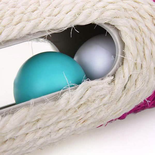 Pet Cat Rolling Sisal Scratching Post Trapped With 3 Ball Training Novely Toy DailySale