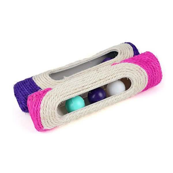 Pet Cat Rolling Sisal Scratching Post Trapped With 3 Ball Training Novely Toy DailySale