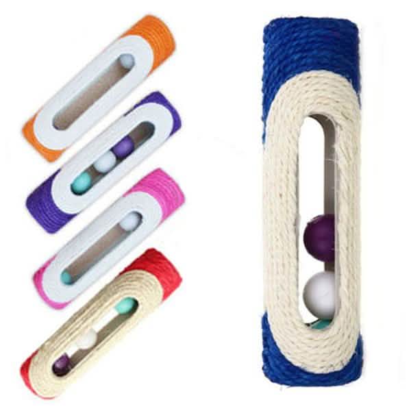 Pet Cat Rolling Sisal Scratching Post Trapped With 3 Ball Training Novely Toy DailySale