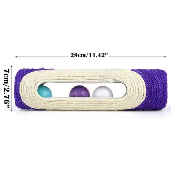 Pet Cat Rolling Sisal Scratching Post Trapped With 3 Ball Training Novely Toy DailySale