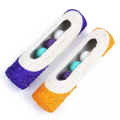 Pet Cat Rolling Sisal Scratching Post Trapped With 3 Ball Training Novely Toy DailySale