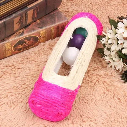 Pet Cat Rolling Sisal Scratching Post Trapped With 3 Ball Training Novely Toy DailySale