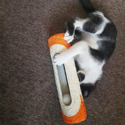 Pet Cat Rolling Sisal Scratching Post Trapped With 3 Ball Training Novely Toy DailySale
