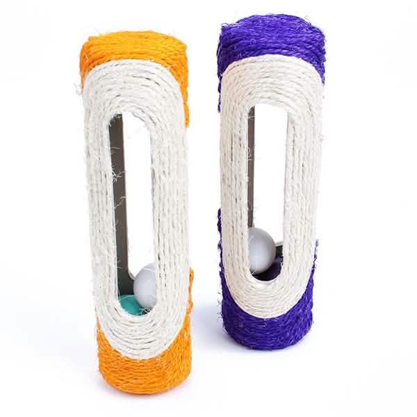Pet Cat Rolling Sisal Scratching Post Trapped With 3 Ball Training Novely Toy DailySale