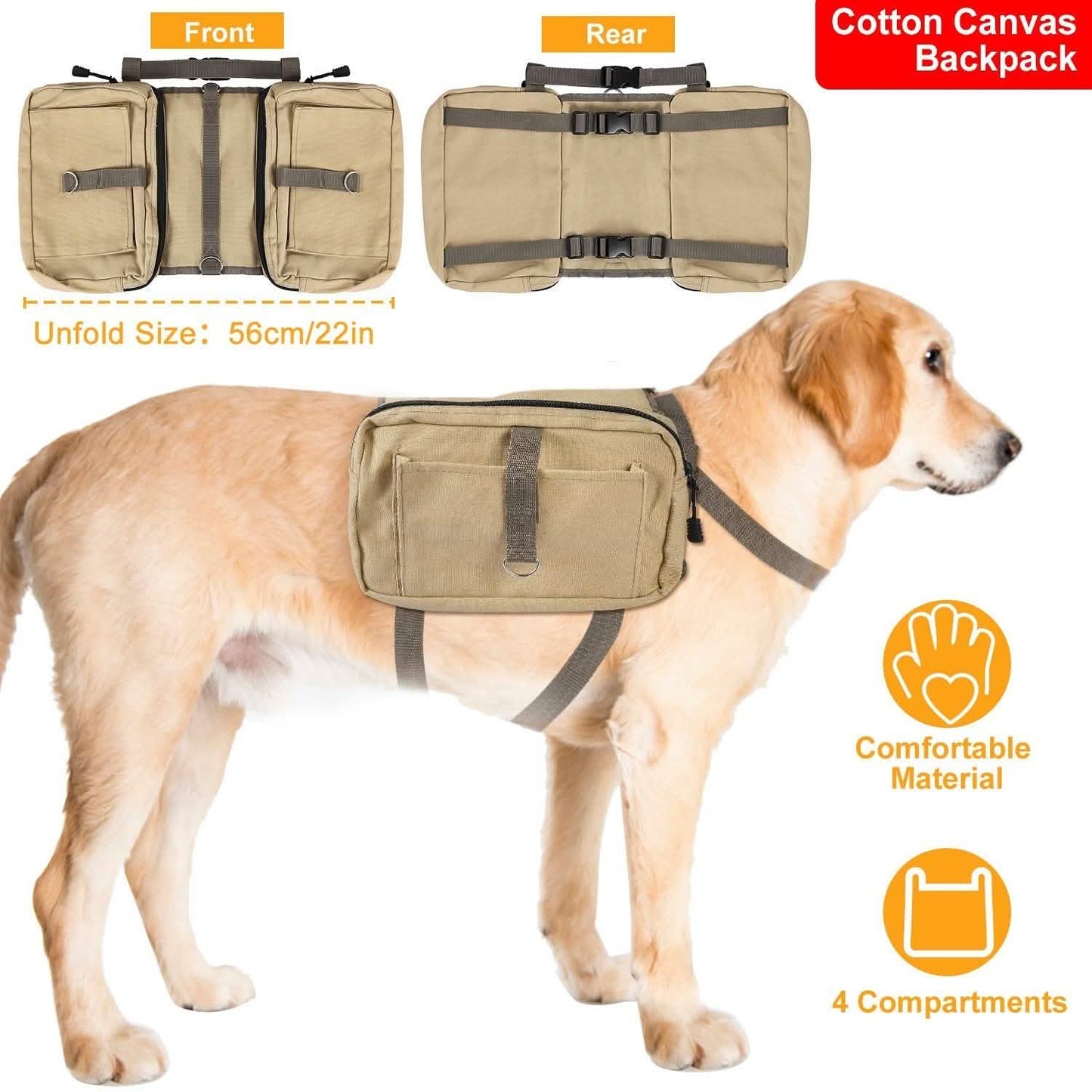 Pet Dog Backpack Hound Hiking Camping Saddle Bag DailySale