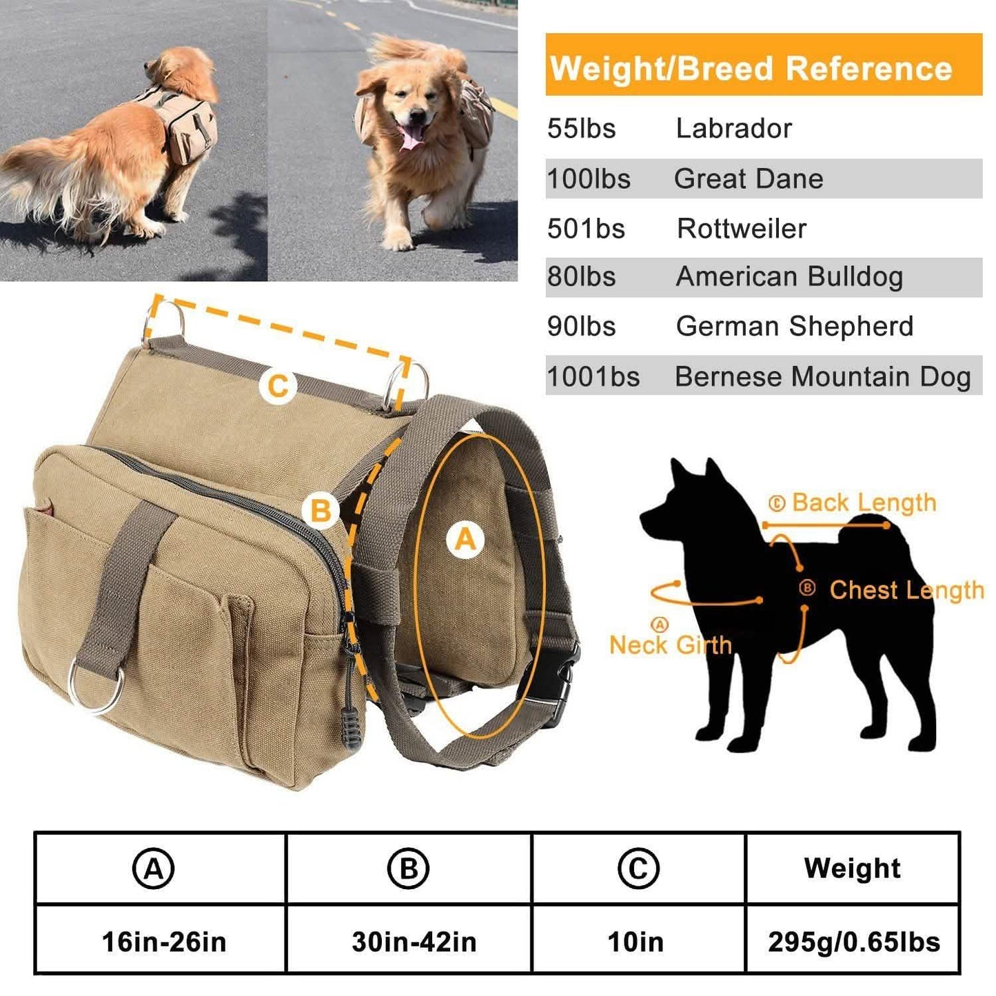 Pet Dog Backpack Hound Hiking Camping Saddle Bag DailySale