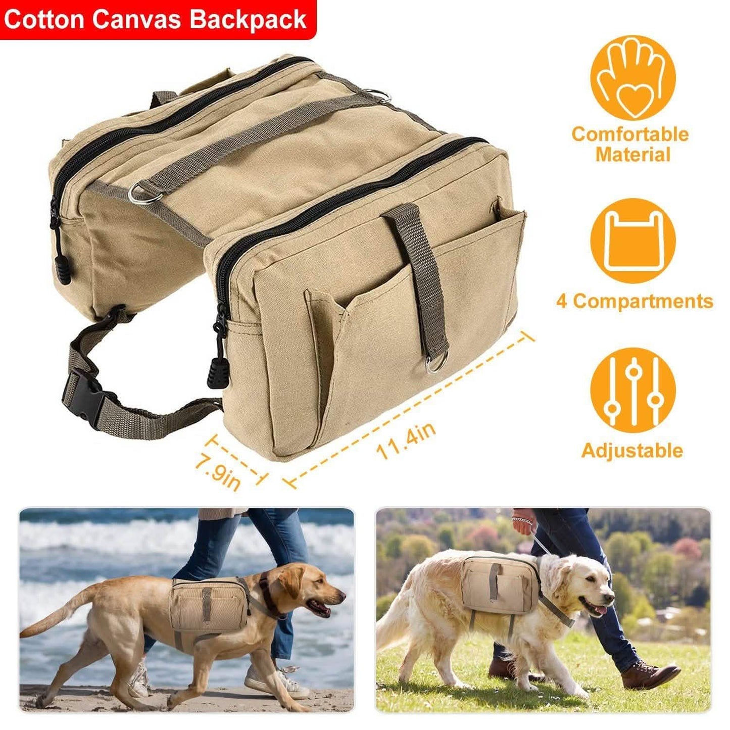 Pet Dog Backpack Hound Hiking Camping Saddle Bag DailySale