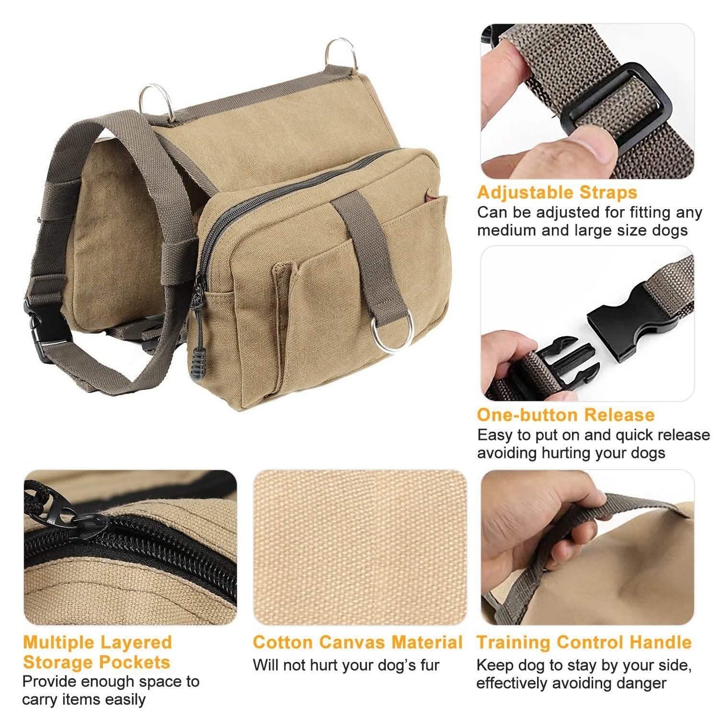 Pet Dog Backpack Hound Hiking Camping Saddle Bag DailySale
