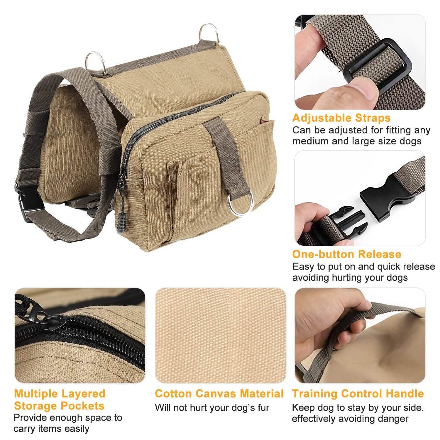 Pet Dog Backpack Hound Hiking Camping Saddle Bag DailySale