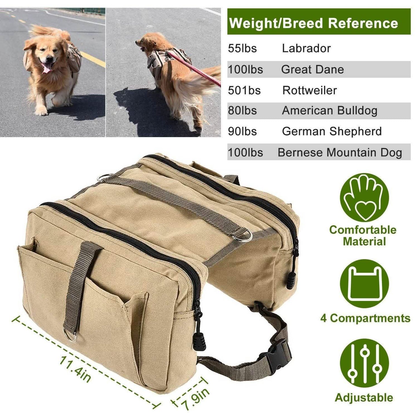 Pet Dog Backpack Hound Hiking Camping Saddle Bag DailySale