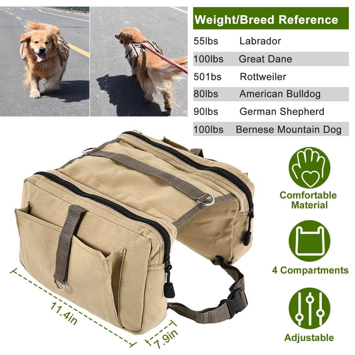 Pet Dog Backpack Hound Hiking Camping Saddle Bag DailySale
