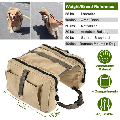 Pet Dog Backpack Hound Hiking Camping Saddle Bag DailySale
