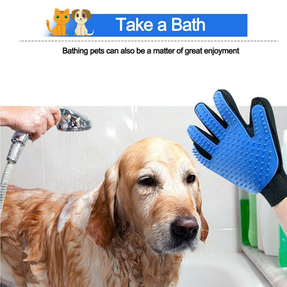 Pet Hair Brush Dog Cat Comb Gloves Grooming Remover Mitt Fur Massage DeShedding DailySale