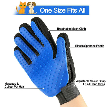 Pet Hair Brush Dog Cat Comb Gloves Grooming Remover Mitt Fur Massage DeShedding DailySale