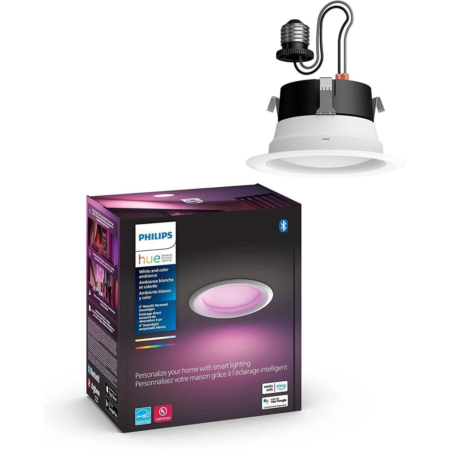 Philips Hue White and Color Ambiance Extra Bright High Lumen Dimmable 4" LED DailySale