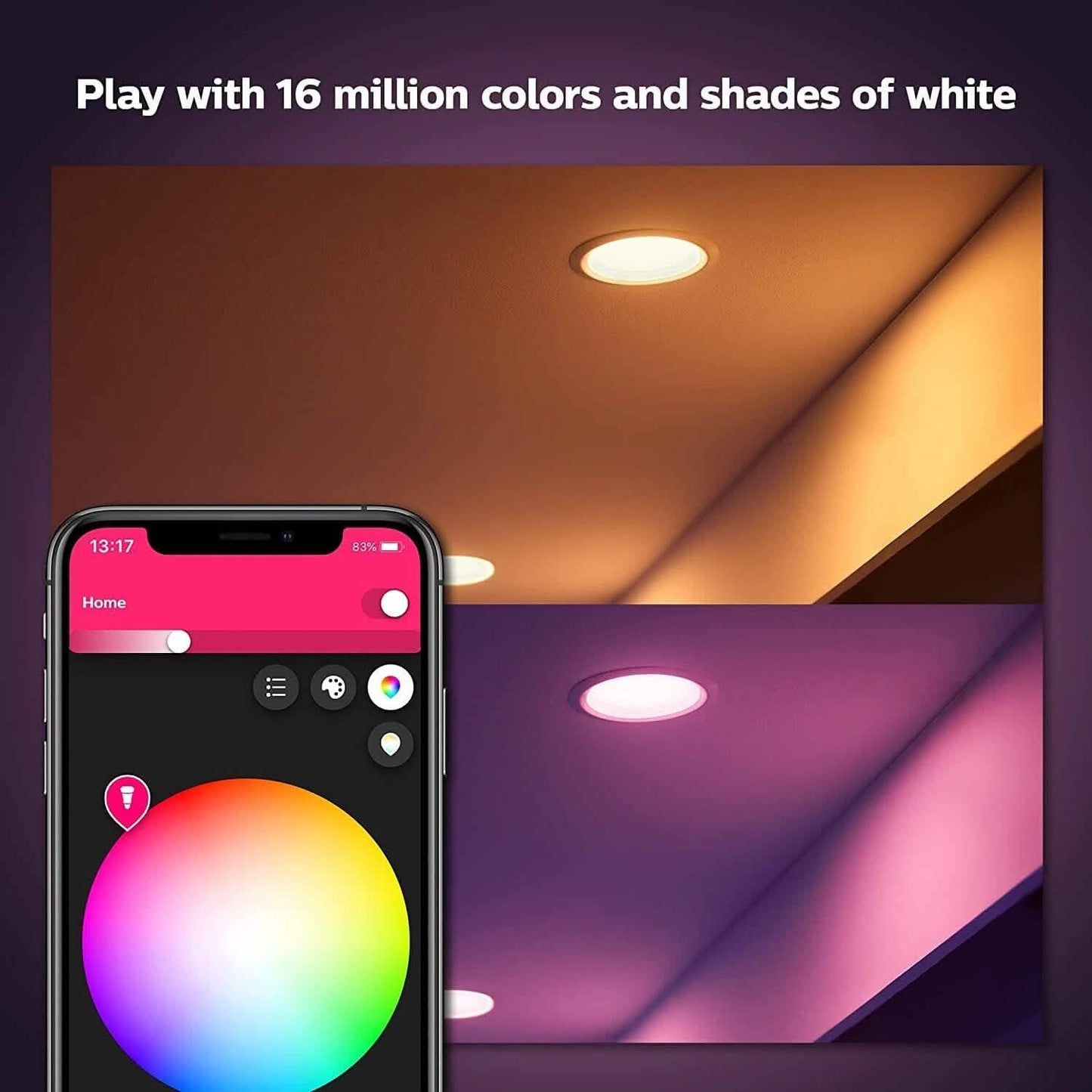 Philips Hue White and Color Ambiance Extra Bright High Lumen Dimmable 4" LED DailySale