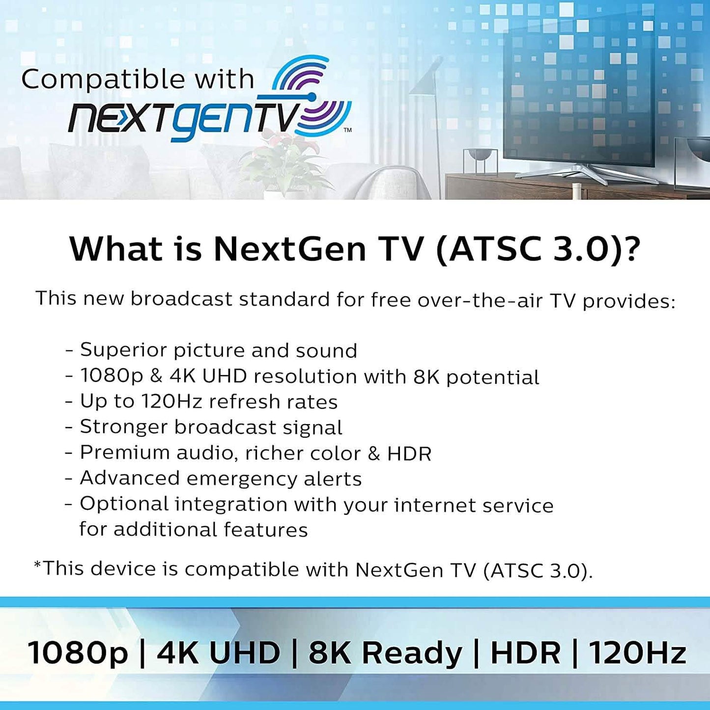 Philips Rabbit Ears Indoor TV Antenna DailySale