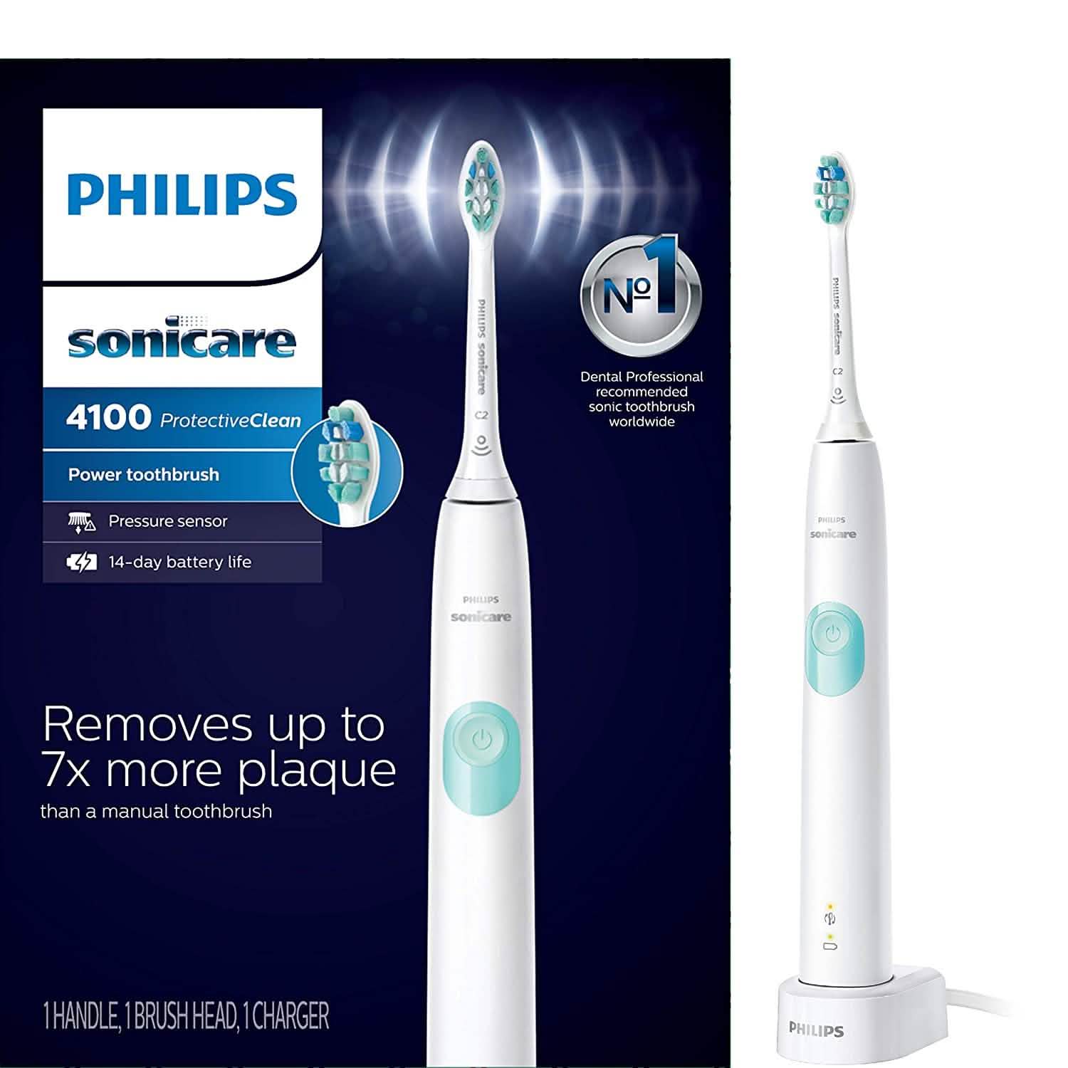 Philips Sonicare - ProtectiveClean 4100 Rechargeable Toothbrush - White DailySale