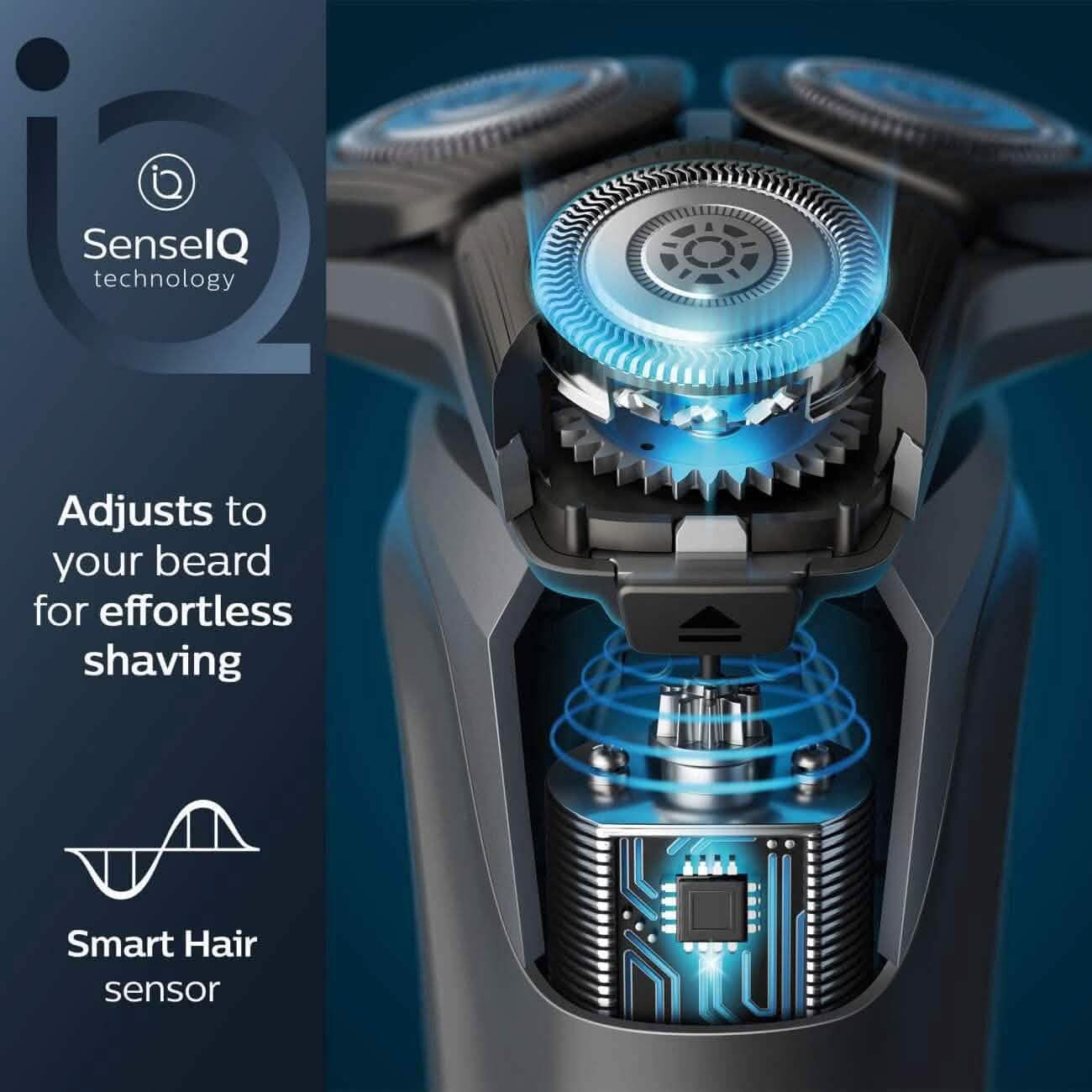 Philips Wet & Dry Shaver 5000 with SkinIQ Tech + Shave Heads, Charging & Cleaning Base (Refurbished) DailySale