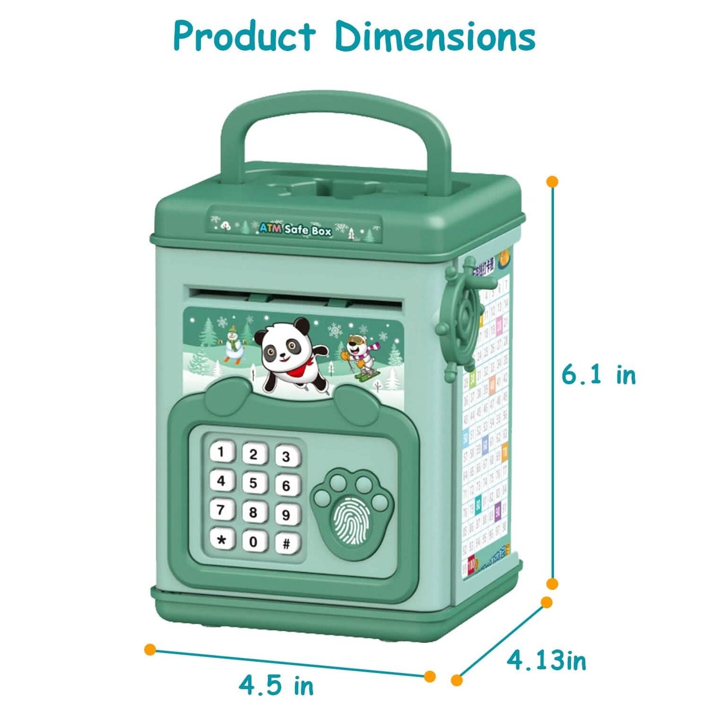 Piggy Bank Toy Cash Coin Money Saving Box with Password, Fingerprint Voice Prompt for 3+ Years Gold DailySale