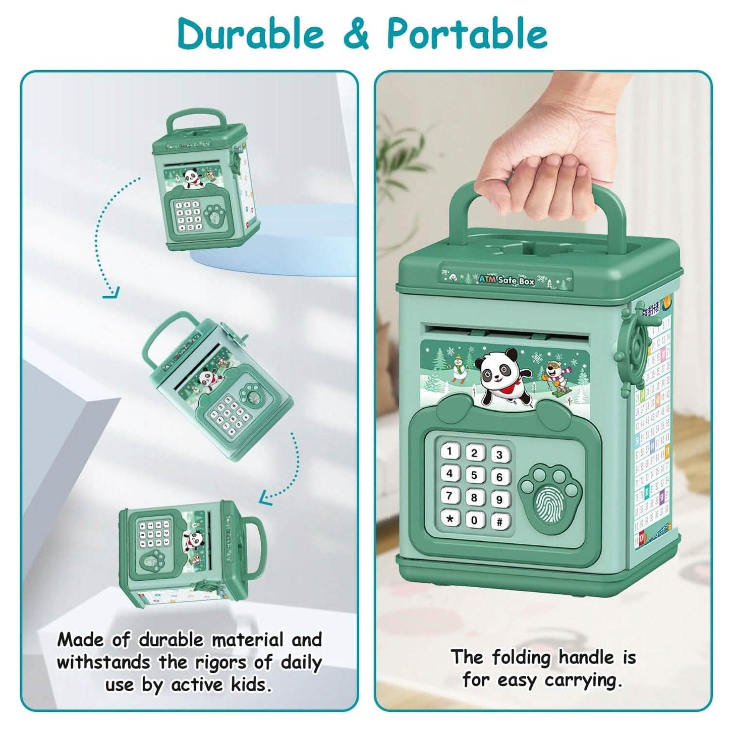 Piggy Bank Toy Cash Coin Money Saving Box with Password, Fingerprint Voice Prompt for 3+ Years Gold DailySale