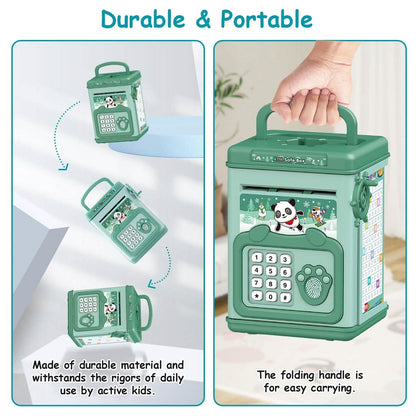 Piggy Bank Toy Cash Coin Money Saving Box with Password, Fingerprint Voice Prompt for 3+ Years Gold DailySale