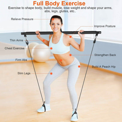Pilates Bar Kit with 4 Resistance Bands DailySale