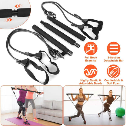 Pilates Bar Kit with 4 Resistance Bands DailySale