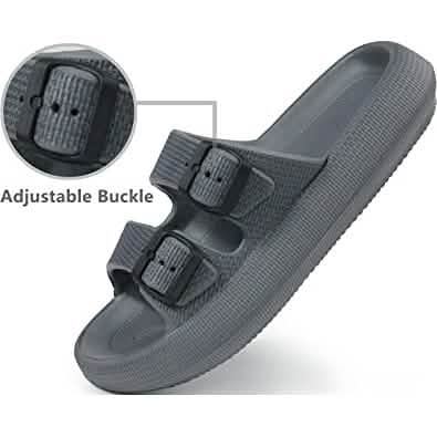 Pillow Sandals Thick Sole Adjustable Buckles EVA Cloud Slides Slippers DailySale