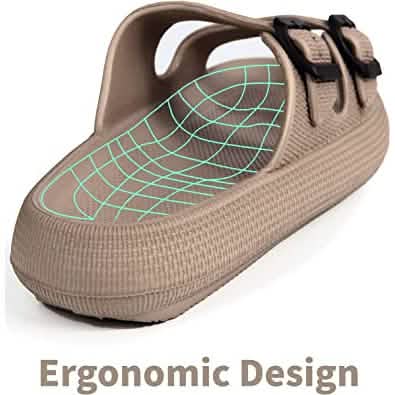 Pillow Sandals Thick Sole Adjustable Buckles EVA Cloud Slides Slippers DailySale