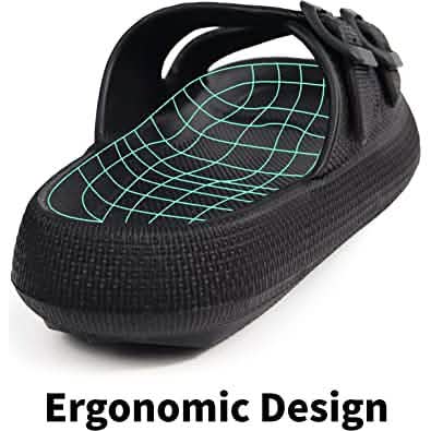 Pillow Sandals Thick Sole Adjustable Buckles EVA Cloud Slides Slippers DailySale