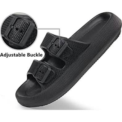 Pillow Sandals Thick Sole Adjustable Buckles EVA Cloud Slides Slippers DailySale